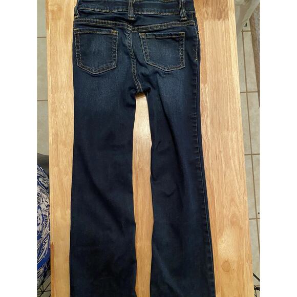 Girls Super Stretchy Bootcut Jeans Size 6X, Cat and Jack, Dark, Adjustable Waist - Picture 2 of 14